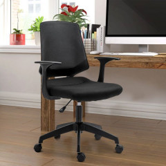 Otočná výškově nastavitelná čalouněná kancelářská židle | černá č.3