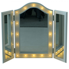Stolní rozkládací zrcadlo s LED osvětlením | bílé č.1