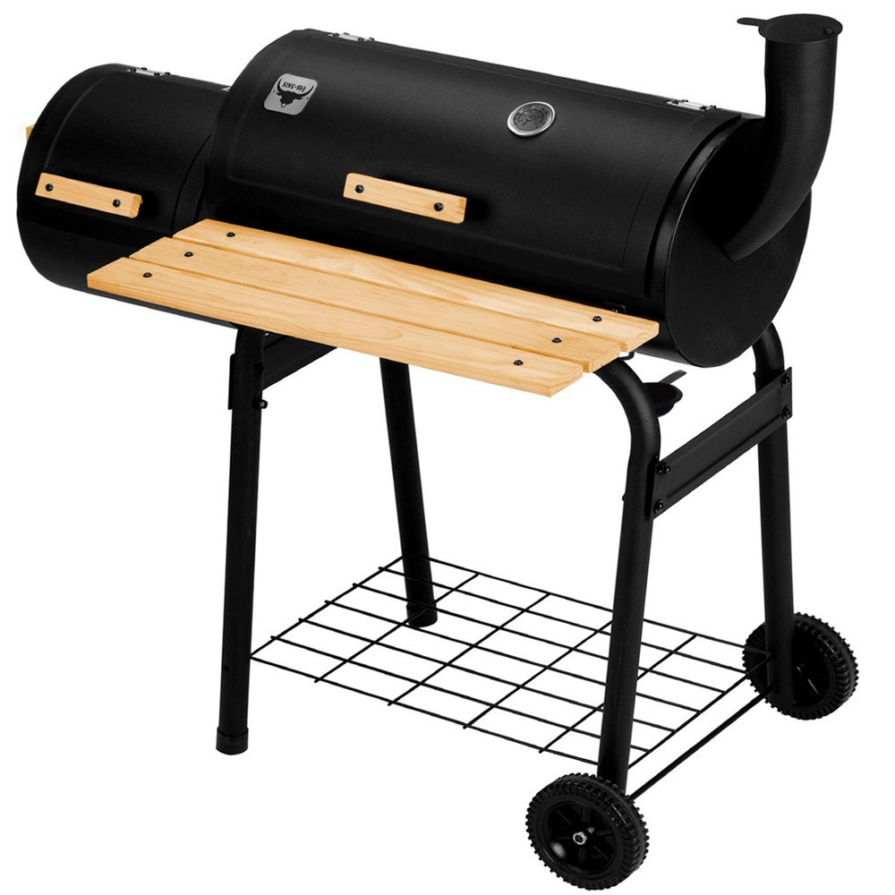 Goleto Zahradní BBQ gril s udírnou Lokomotiva | 115 cm x 58 cm x 104 cm