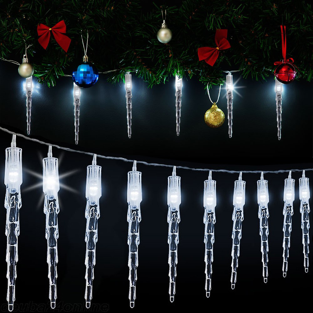 Goleto Vánoční LED řetěz rampouchy 7 m | studená bílá 40 LED