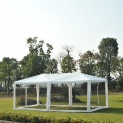 Zahradní párty stan 6 x 3 m s bočnicemi (moskytiéry) | bílý č.1