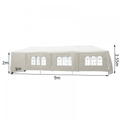 Zahradní párty stan 9x3 m s bočnicemi | bílý č.3