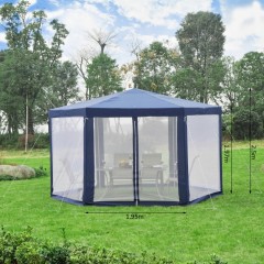 Zahradní párty stan 3,9 x 3,9 m s bočnicemi (moskytiéry) | modrý č.3