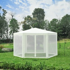 Zahradní párty stan 3,9 x 3,9 m s bočnicemi (moskytiéry) | krémový č.3