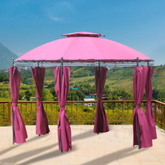 Luxusní zahradní kulatý altán s bočnicemi 3,5 x 2,75 m | růžový č.2