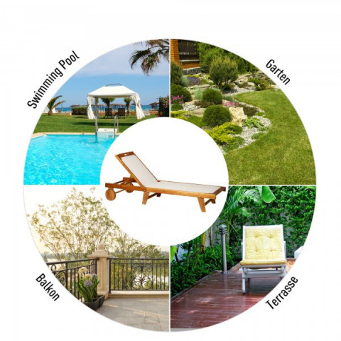 Zahradní lehátko Simon | masivní akáciové dřevo č.7