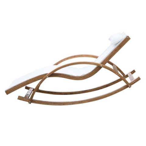 Zahradní houpací lehátko z modřínového dřeva | bílé č.4