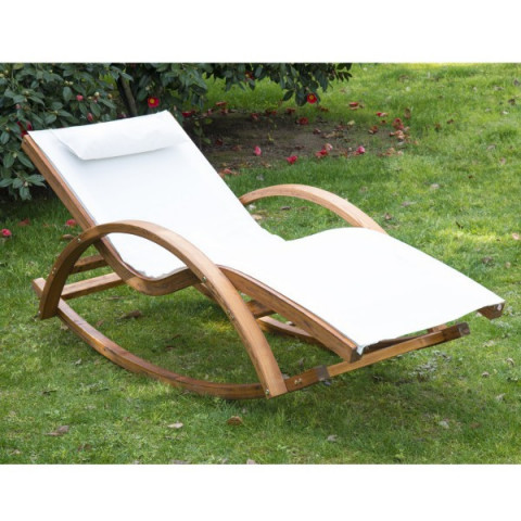 Zahradní houpací lehátko z modřínového dřeva | bílé č.2