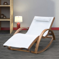 Zahradní houpací lehátko z modřínového dřeva | bílé č.1