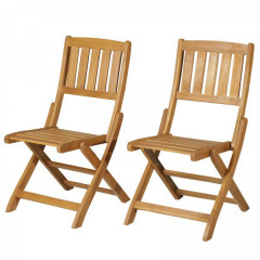 Skládací židle set 2 ks | akáciové dřevo