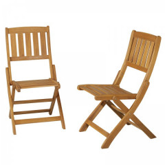 Skládací židle set 2 ks | akáciové dřevo č.3