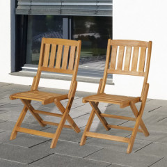 Skládací židle set 2 ks | akáciové dřevo č.2