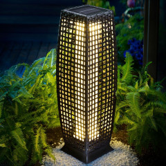 Polyratanová zahradní LED lampa 50 cm | černá č.2