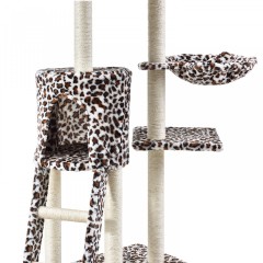 Škrabadlo pro kočky 138x55x35 cm | leopardí vzor č.3