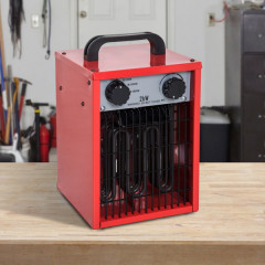 Elektrické topidlo s ventilátorem | červené