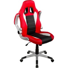 Kancelářská židle Montreal černo-červeno-bílá č.2