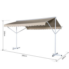 Volně stojící markýza se sklopnými rameny - 2,95 x 2,94 x 2,5 m | béžová č.2