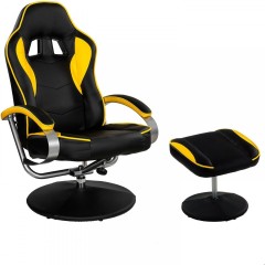 Kancelářská židle GT Relax Racer s podnožkou | černo-žlutá