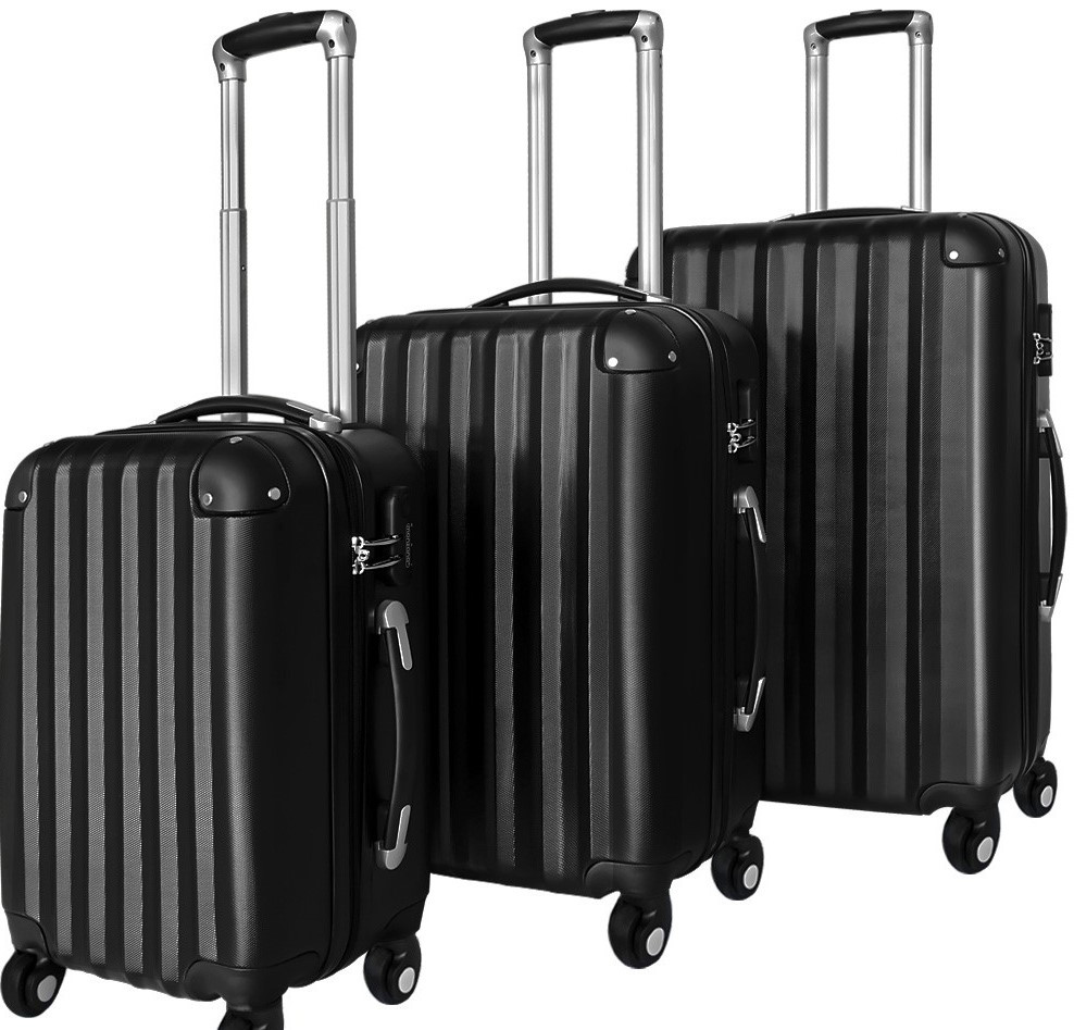 Goleto Sada cestovních zavazadel 3 kusy | černá