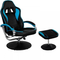 Kancelářská židle GT Relax Racer s podnožkou | černo-modrá č.1