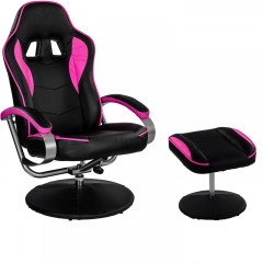 Kancelářská židle GT Relax Racer s podnožkou | černo-růžová č.1