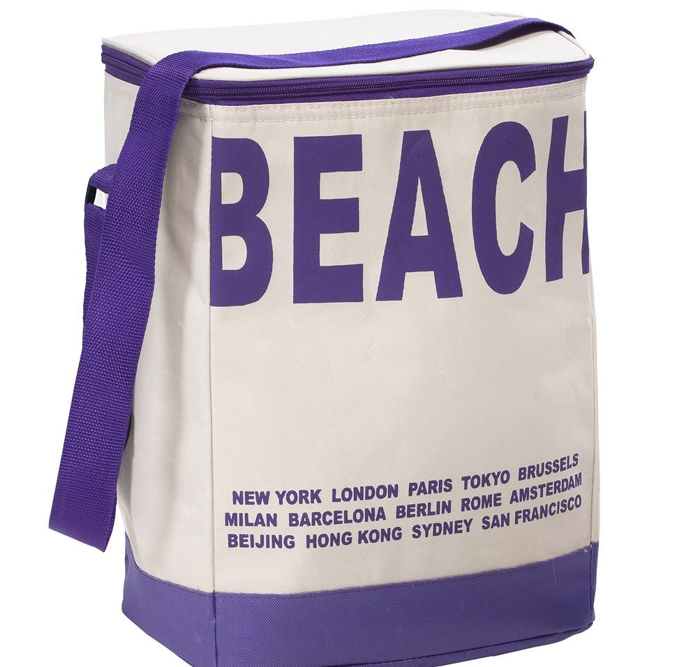 Goleto Chladící taška BEACH 20l | fialovo-béžová