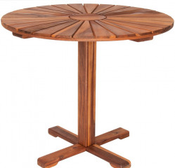 Kulatý zahradní stolek | masivní akáciové dřevo č.1