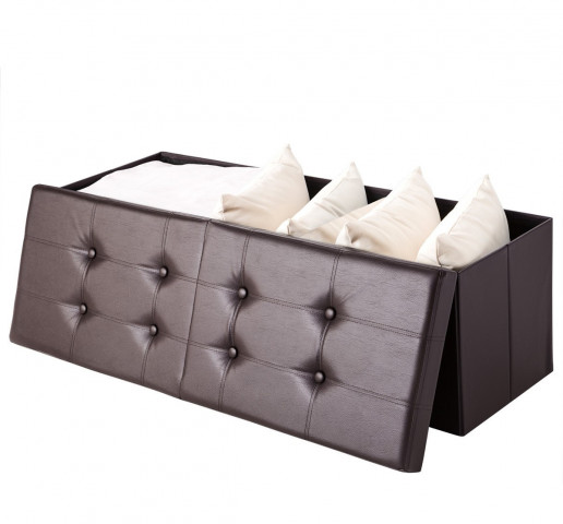 Čalouněná lavice s úložným prostorem 80 x 40 x 40 cm | hnědá č.2