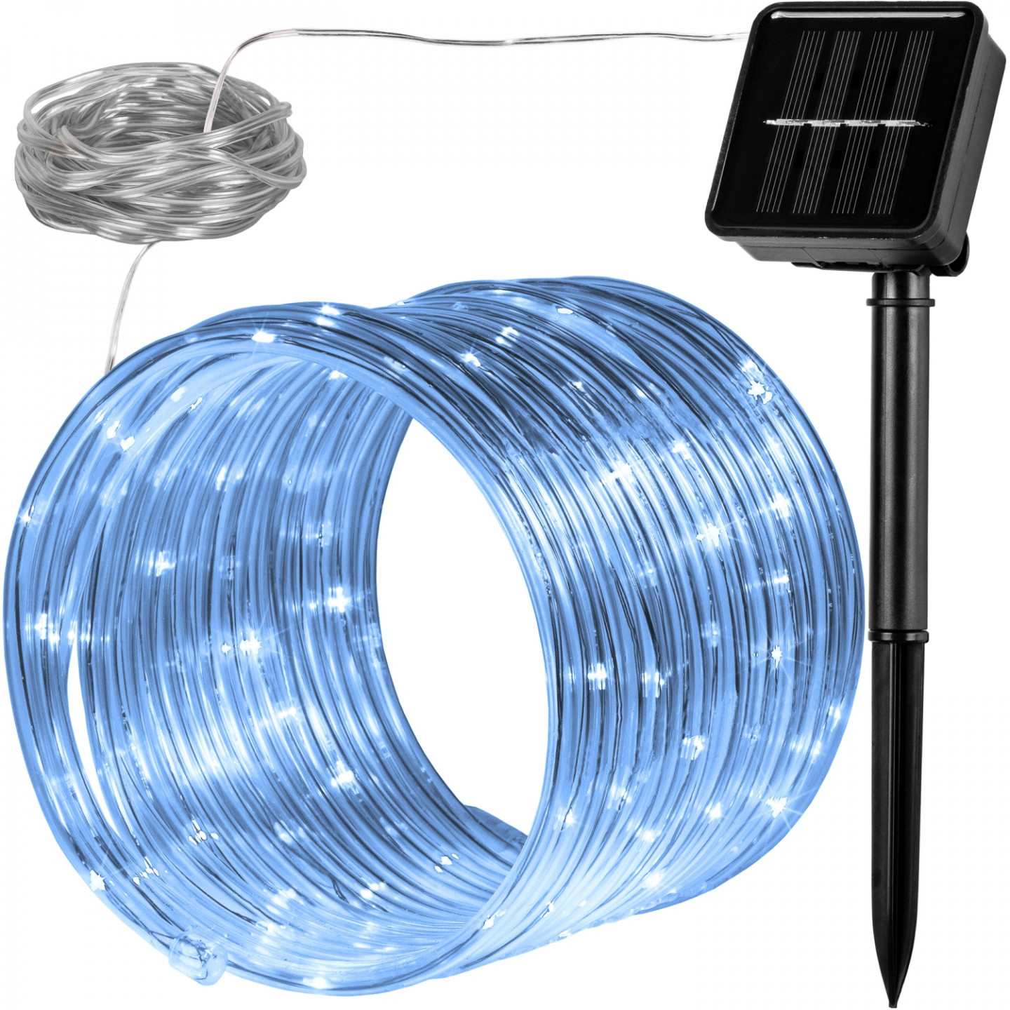 Goleto Solární světelná hadice 100 LED | studená bílá