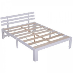 Dřevěná postel z masivní borovice 140 x 200 cm | bílá č.3