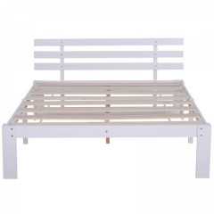 Dřevěná postel z masivní borovice 140 x 200 cm | bílá č.2
