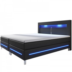 Postel Box Spring Norfolk s LED osvětlením 140 x 200 cm | černá č.2