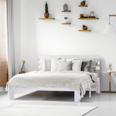 Dřevěná postel z masivní borovice 160 x 200 cm | bílá č.1