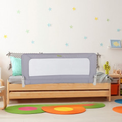 Dětská zábrana k posteli 150 x 70 x 38 cm | šedá č.1
