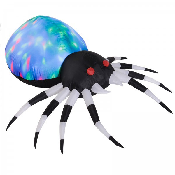 Goleto Nafukovací halloweenský pavouk s LED světly | 120 x 90 x 70 cm