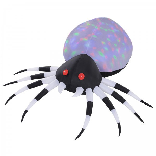 Goleto Nafukovací halloweenský pavouk s LED světly | 200 x 180 x 50 cm