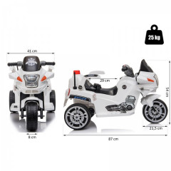 Dětská elektrická motorka POLICE | bílá č.3