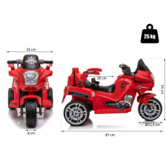 Dětská elektrická motorka POLICE | červená č.3