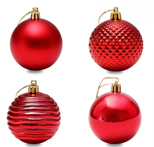 Vánoční ozdoby sada 66 kusů | červené č.4