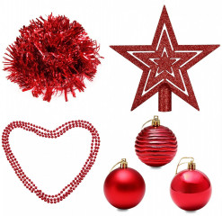 Vánoční ozdoby sada 66 kusů | červené č.3