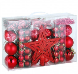 Vánoční ozdoby sada 66 kusů | červené č.1