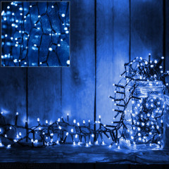 Vánoční LED osvětlení 10,5 m | modrá 160 LED č.1