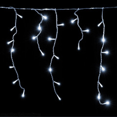 Vánoční LED řetěz déšť s dálkovým ovládáním 10 m | studená bílá 400 LED č.2