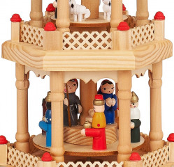 Vánoční dřevěná pyramida s kolotočem č.3