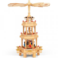 Vánoční dřevěná pyramida s kolotočem č.1