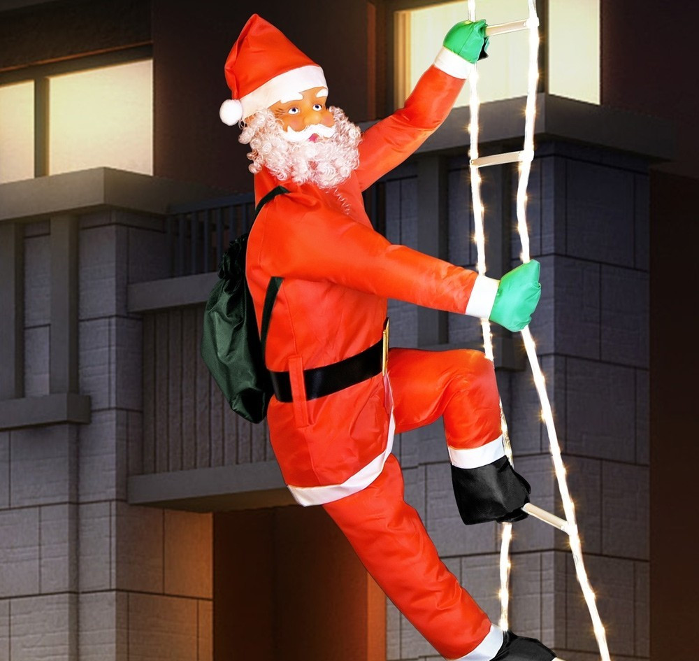 Goleto Santa Claus na žebříku 120 LED | 240 cm