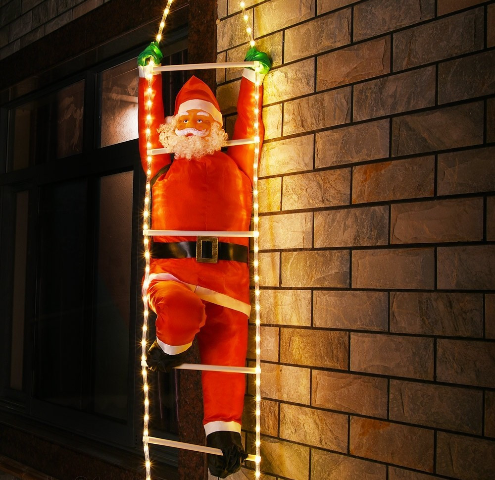Goleto Santa Claus na žebříku 48 LED | 90 cm