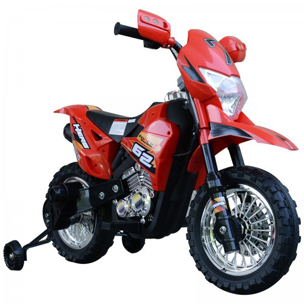 Goleto Dětská elektrická Cross motorka 105 x 53 x 70 cm | červeno-černá