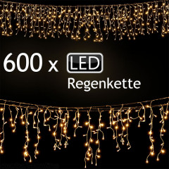 Vánoční LED řetěz déšť 15 m | teplá bílá 600 LED č.2