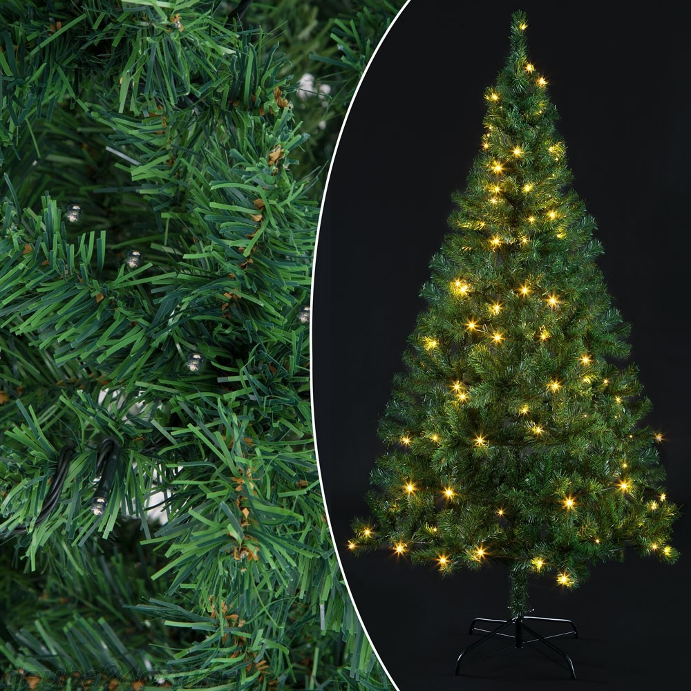 Goleto Umělý vánoční stromeček s osvětlením 150 cm | zelený